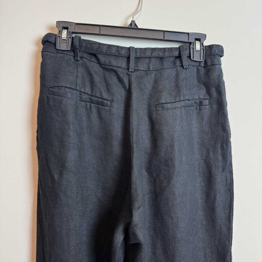 Zimmermann Hypnotic High Waisted Belted Linen Blend Wide Leg Pants 0 - Picture 8 of 11